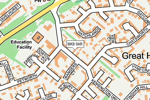MK8 9AR map - OS OpenMap – Local (Ordnance Survey) MK8 9AR map - OS OpenMap – Local (Ordnance Survey)