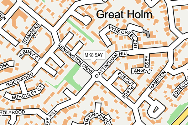MK8 9AY map - OS OpenMap – Local (Ordnance Survey)