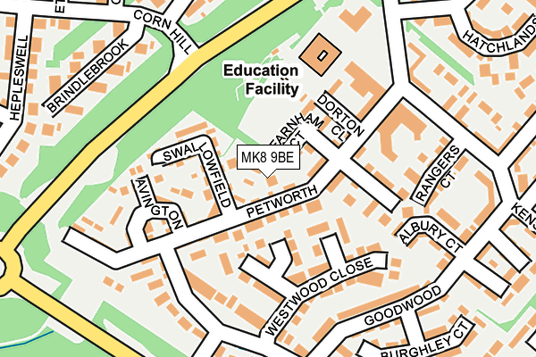 MK8 9BE map - OS OpenMap – Local (Ordnance Survey) MK8 9BE map - OS OpenMap – Local (Ordnance Survey)