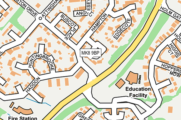MK8 9BP map - OS OpenMap – Local (Ordnance Survey) MK8 9BP map - OS OpenMap – Local (Ordnance Survey)