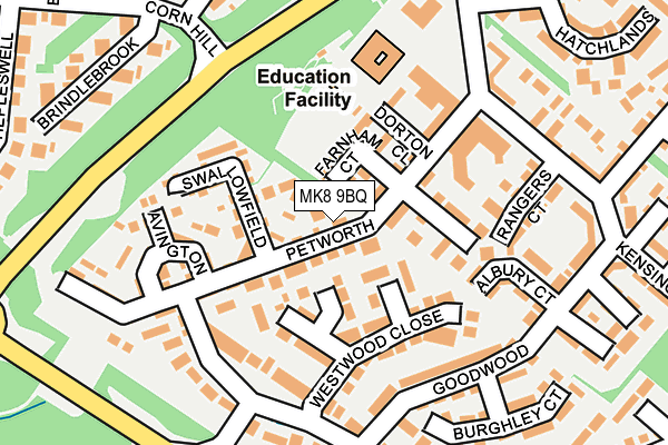 MK8 9BQ map - OS OpenMap – Local (Ordnance Survey)