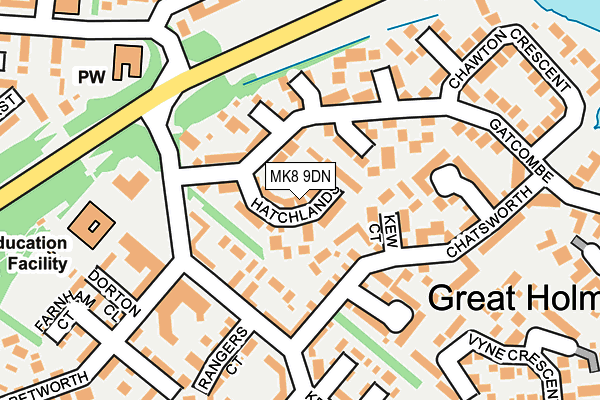 MK8 9DN map - OS OpenMap – Local (Ordnance Survey)