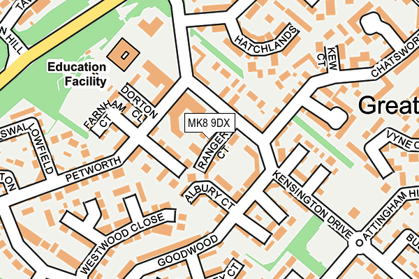 MK8 9DX map - OS OpenMap – Local (Ordnance Survey) MK8 9DX map - OS OpenMap – Local (Ordnance Survey)
