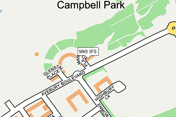 MK9 3FS map - OS OpenMap – Local (Ordnance Survey)
