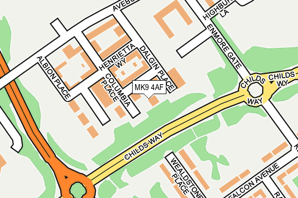 MK9 4AF map - OS OpenMap – Local (Ordnance Survey) MK9 4AF map - OS OpenMap – Local (Ordnance Survey)