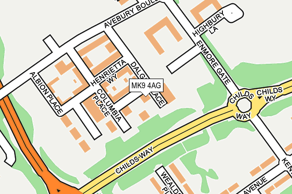 MK9 4AG map - OS OpenMap – Local (Ordnance Survey) MK9 4AG map - OS OpenMap – Local (Ordnance Survey)