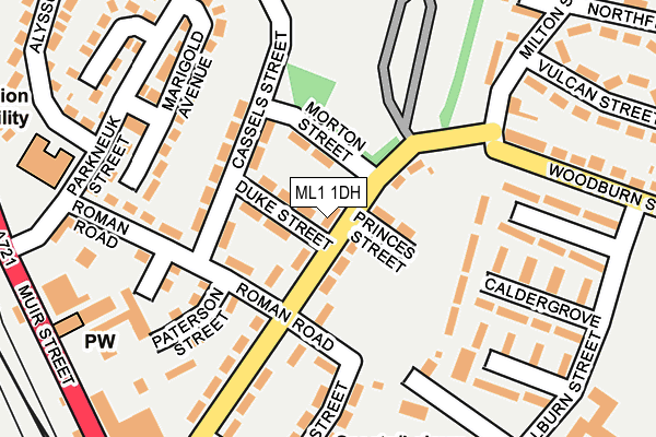 ML1 1DH map - OS OpenMap – Local (Ordnance Survey) ML1 1DH map - OS OpenMap – Local (Ordnance Survey)