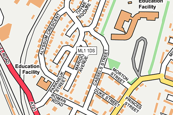 ML1 1DS map - OS OpenMap – Local (Ordnance Survey) ML1 1DS map - OS OpenMap – Local (Ordnance Survey)