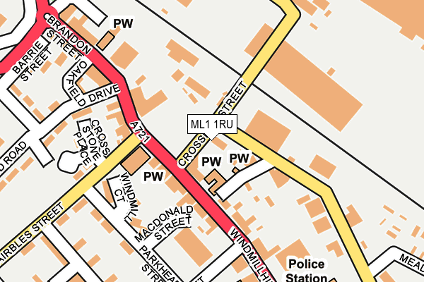 ML1 1RU map - OS OpenMap – Local (Ordnance Survey) ML1 1RU map - OS OpenMap – Local (Ordnance Survey)