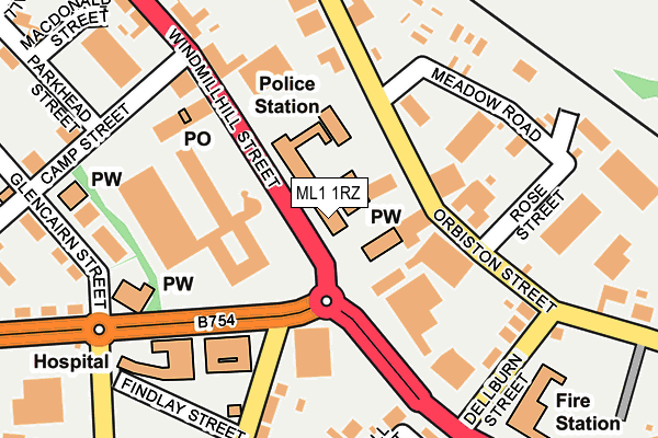 ML1 1RZ map - OS OpenMap – Local (Ordnance Survey) ML1 1RZ map - OS OpenMap – Local (Ordnance Survey)