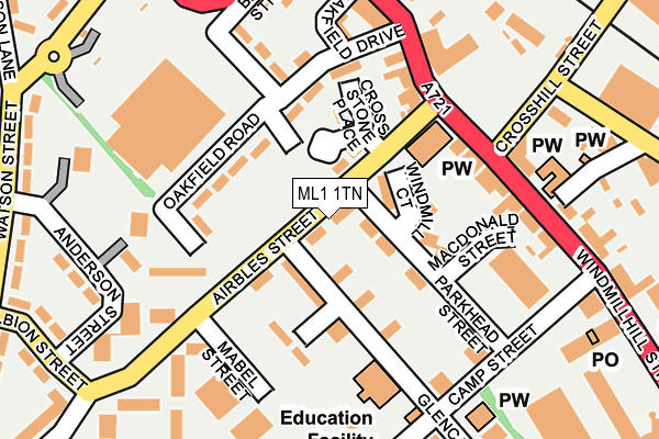 ML1 1TN map - OS OpenMap – Local (Ordnance Survey) ML1 1TN map - OS OpenMap – Local (Ordnance Survey)