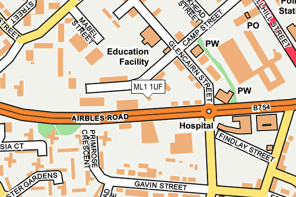 ML1 1UF map - OS OpenMap – Local (Ordnance Survey) ML1 1UF map - OS OpenMap – Local (Ordnance Survey)