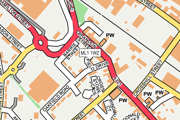 ML1 1WZ map - OS OpenMap – Local (Ordnance Survey) ML1 1WZ map - OS OpenMap – Local (Ordnance Survey)