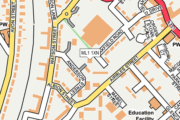 ML1 1XN map - OS OpenMap – Local (Ordnance Survey) ML1 1XN map - OS OpenMap – Local (Ordnance Survey)