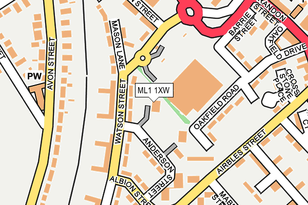 ML1 1XW map - OS OpenMap – Local (Ordnance Survey) ML1 1XW map - OS OpenMap – Local (Ordnance Survey)