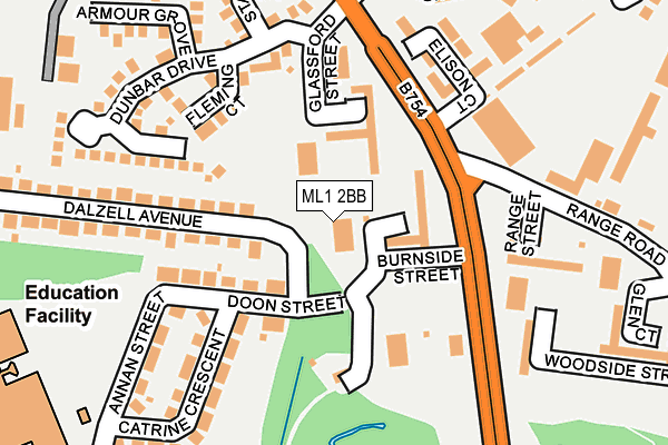ML1 2BB map - OS OpenMap – Local (Ordnance Survey) ML1 2BB map - OS OpenMap – Local (Ordnance Survey)