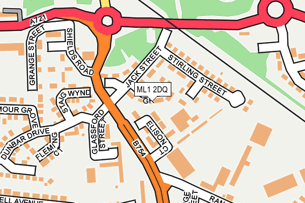 ML1 2DQ map - OS OpenMap – Local (Ordnance Survey) ML1 2DQ map - OS OpenMap – Local (Ordnance Survey)
