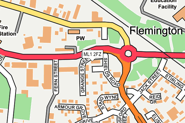 ML1 2FZ map - OS OpenMap – Local (Ordnance Survey) ML1 2FZ map - OS OpenMap – Local (Ordnance Survey)