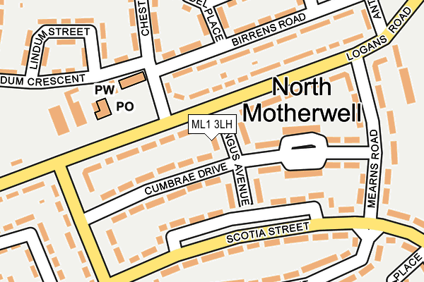 ML1 3LH map - OS OpenMap – Local (Ordnance Survey) ML1 3LH map - OS OpenMap – Local (Ordnance Survey)