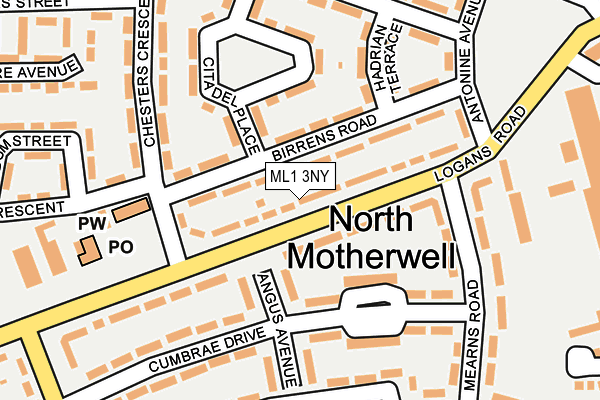 ML1 3NY map - OS OpenMap – Local (Ordnance Survey) ML1 3NY map - OS OpenMap – Local (Ordnance Survey)