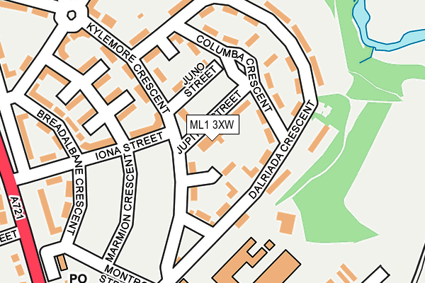 ML1 3XW map - OS OpenMap – Local (Ordnance Survey) ML1 3XW map - OS OpenMap – Local (Ordnance Survey)