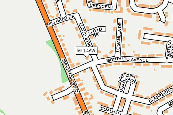 ML1 4AW map - OS OpenMap – Local (Ordnance Survey) ML1 4AW map - OS OpenMap – Local (Ordnance Survey)