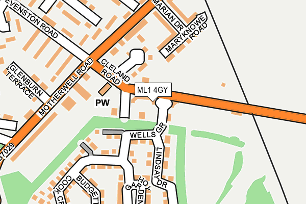 ML1 4GY map - OS OpenMap – Local (Ordnance Survey) ML1 4GY map - OS OpenMap – Local (Ordnance Survey)