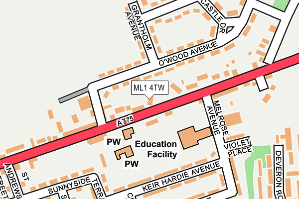 ML1 4TW map - OS OpenMap – Local (Ordnance Survey) ML1 4TW map - OS OpenMap – Local (Ordnance Survey)