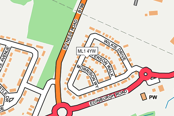 ML1 4YW map - OS OpenMap – Local (Ordnance Survey) ML1 4YW map - OS OpenMap – Local (Ordnance Survey)