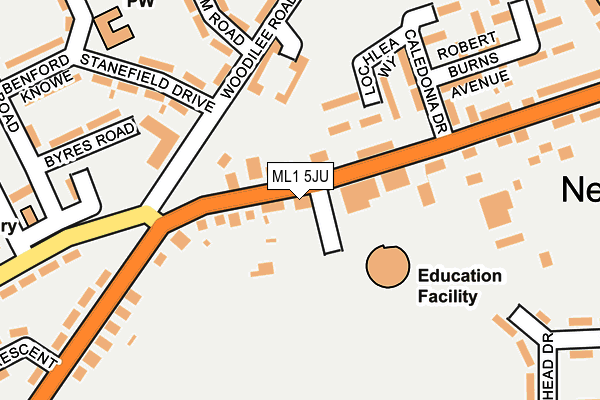 ML1 5JU map - OS OpenMap – Local (Ordnance Survey) ML1 5JU map - OS OpenMap – Local (Ordnance Survey)