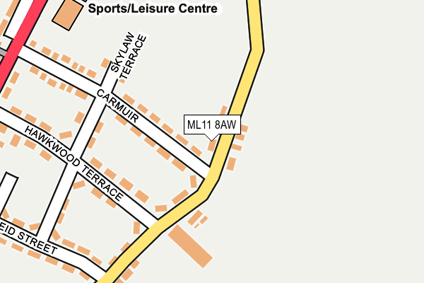 ML11 8AW map - OS OpenMap – Local (Ordnance Survey) ML11 8AW map - OS OpenMap – Local (Ordnance Survey)