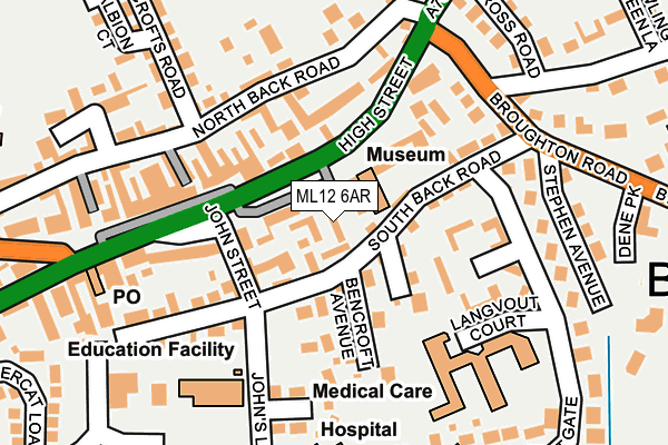 ML12 6AR map - OS OpenMap – Local (Ordnance Survey) ML12 6AR map - OS OpenMap – Local (Ordnance Survey)