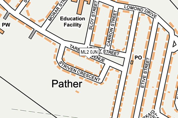 ML2 0JN map - OS OpenMap – Local (Ordnance Survey)