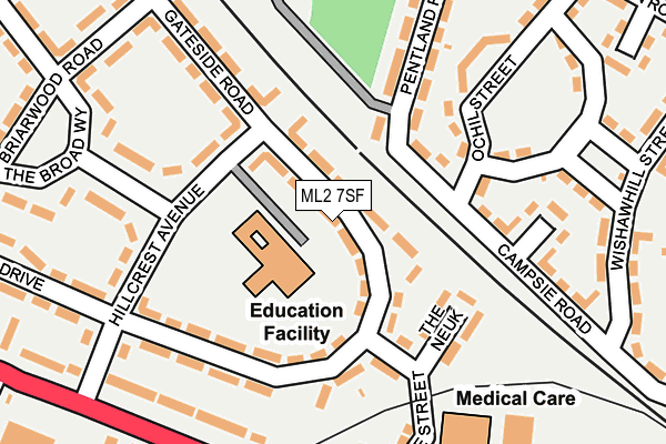 ML2 7SF map - OS OpenMap – Local (Ordnance Survey) ML2 7SF map - OS OpenMap – Local (Ordnance Survey)
