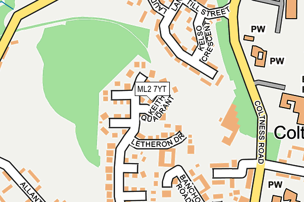 ML2 7YT map - OS OpenMap – Local (Ordnance Survey) ML2 7YT map - OS OpenMap – Local (Ordnance Survey)