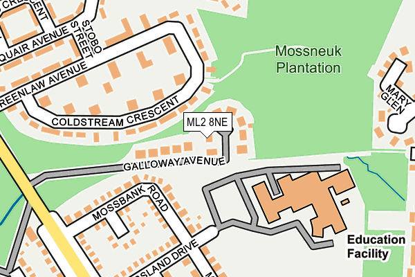 ML2 8NE map - OS OpenMap – Local (Ordnance Survey) ML2 8NE map - OS OpenMap – Local (Ordnance Survey)