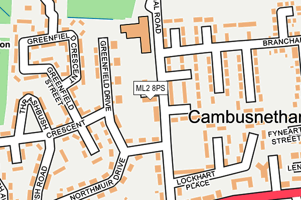 ML2 8PS map - OS OpenMap – Local (Ordnance Survey) ML2 8PS map - OS OpenMap – Local (Ordnance Survey)