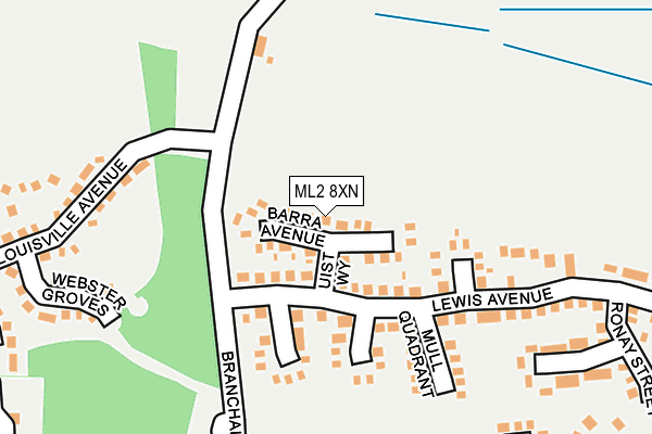 ML2 8XN map - OS OpenMap – Local (Ordnance Survey) ML2 8XN map - OS OpenMap – Local (Ordnance Survey)