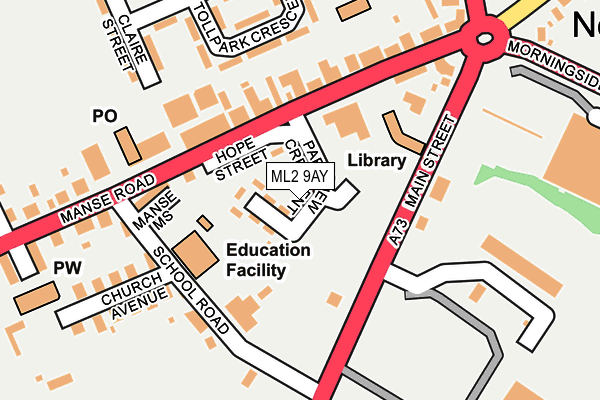 ML2 9AY map - OS OpenMap – Local (Ordnance Survey) ML2 9AY map - OS OpenMap – Local (Ordnance Survey)