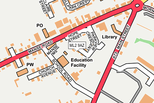 ML2 9AZ map - OS OpenMap – Local (Ordnance Survey) ML2 9AZ map - OS OpenMap – Local (Ordnance Survey)