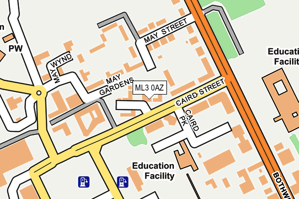 ML3 0AZ map - OS OpenMap – Local (Ordnance Survey) ML3 0AZ map - OS OpenMap – Local (Ordnance Survey)