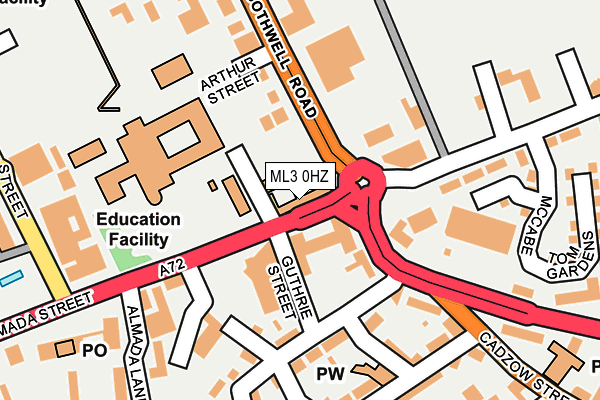 ML3 0HZ map - OS OpenMap – Local (Ordnance Survey) ML3 0HZ map - OS OpenMap – Local (Ordnance Survey)