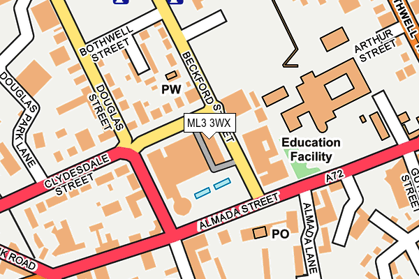 ML3 3WX map - OS OpenMap – Local (Ordnance Survey) ML3 3WX map - OS OpenMap – Local (Ordnance Survey)