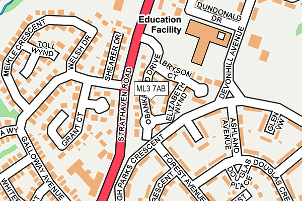 ML3 7AB map - OS OpenMap – Local (Ordnance Survey) ML3 7AB map - OS OpenMap – Local (Ordnance Survey)
