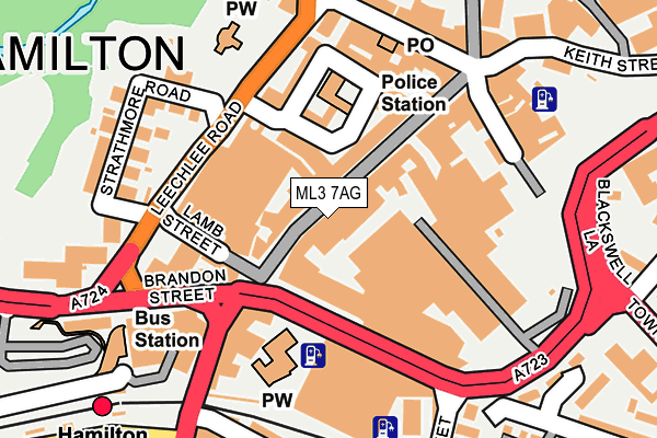 ML3 7AG map - OS OpenMap – Local (Ordnance Survey)