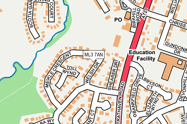 ML3 7AN map - OS OpenMap – Local (Ordnance Survey) ML3 7AN map - OS OpenMap – Local (Ordnance Survey)