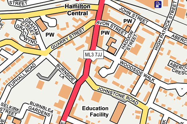 ML3 7JJ map - OS OpenMap – Local (Ordnance Survey) ML3 7JJ map - OS OpenMap – Local (Ordnance Survey)