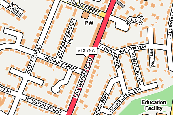 ML3 7NW map - OS OpenMap – Local (Ordnance Survey) ML3 7NW map - OS OpenMap – Local (Ordnance Survey)