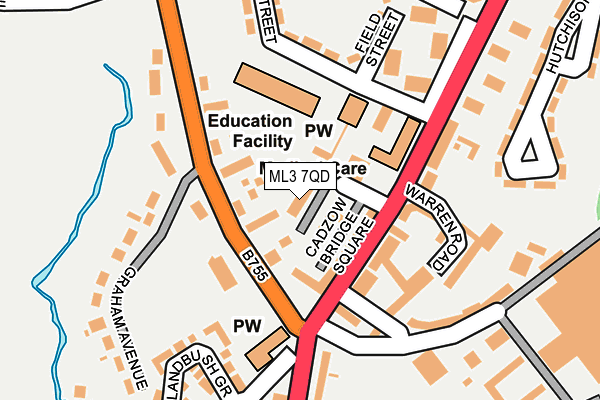 ML3 7QD map - OS OpenMap – Local (Ordnance Survey) ML3 7QD map - OS OpenMap – Local (Ordnance Survey)