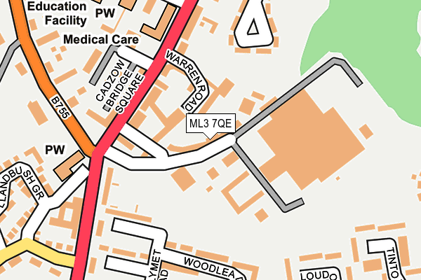 ML3 7QE map - OS OpenMap – Local (Ordnance Survey) ML3 7QE map - OS OpenMap – Local (Ordnance Survey)
